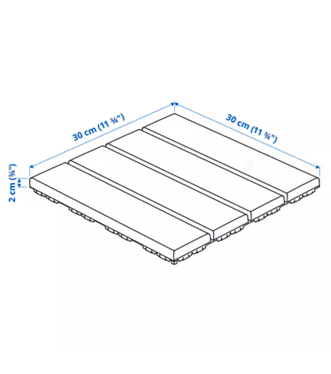 Ikea Runnen Tiles for Deck or Balcony Grey - photo 3