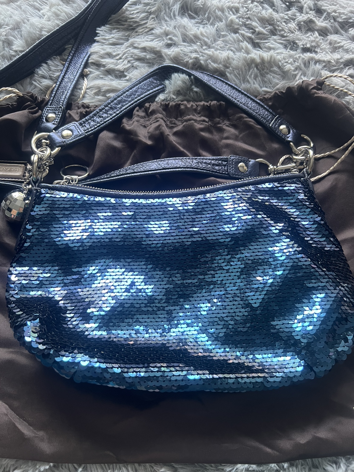 Coach Blue Sequin Purse Special Edition - photo 2
