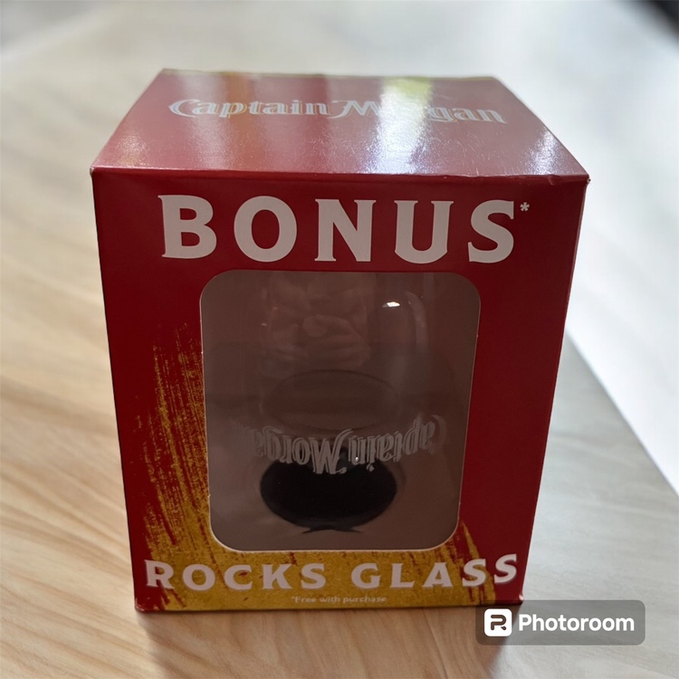 NEW Set of 2 Captain Morgan Bonus Rocks Glasses Rum Bar Party image indicator(5)