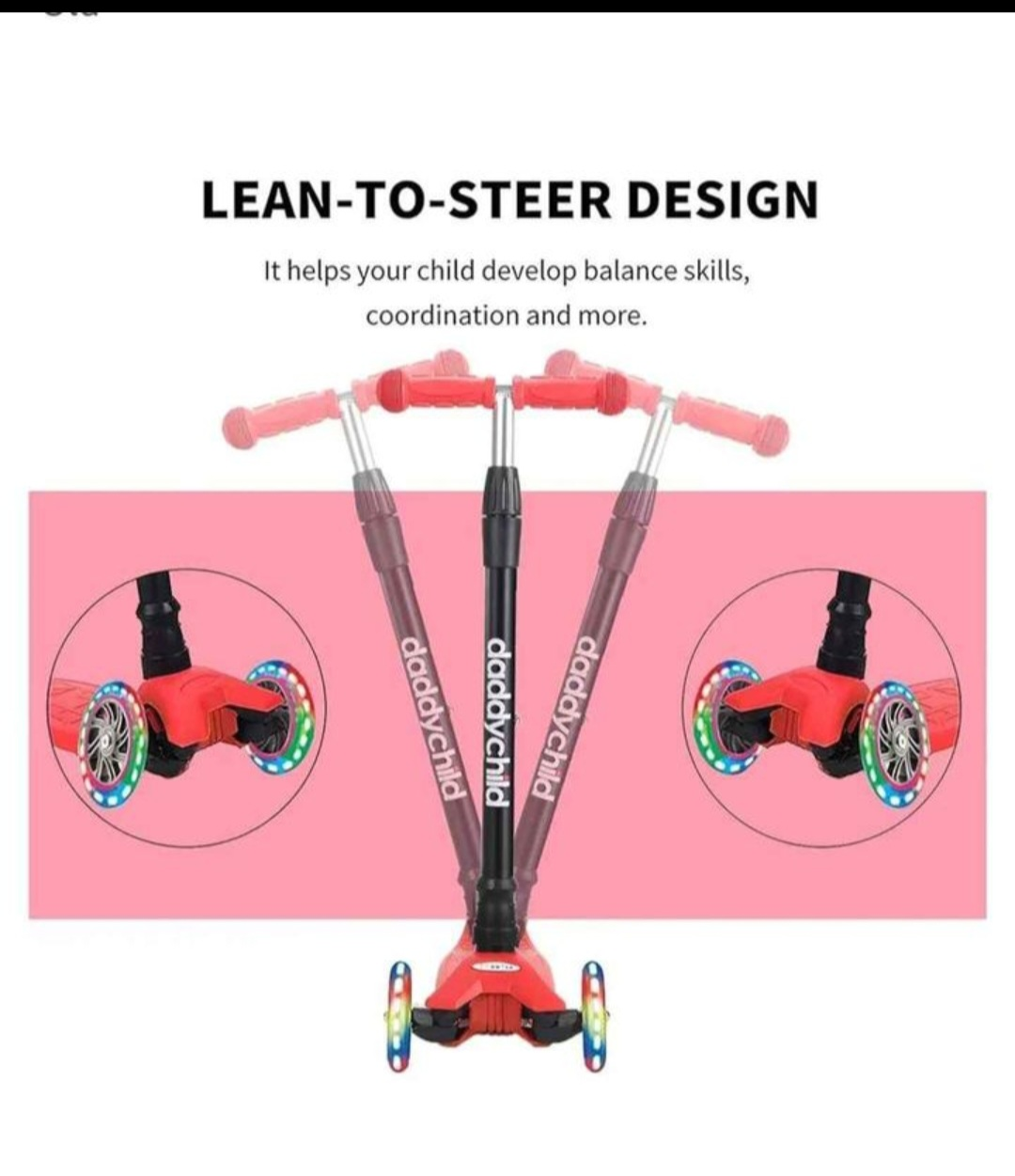 Scooters for Kids 3 Wheel Kick Scooter Daddychild - photo 3
