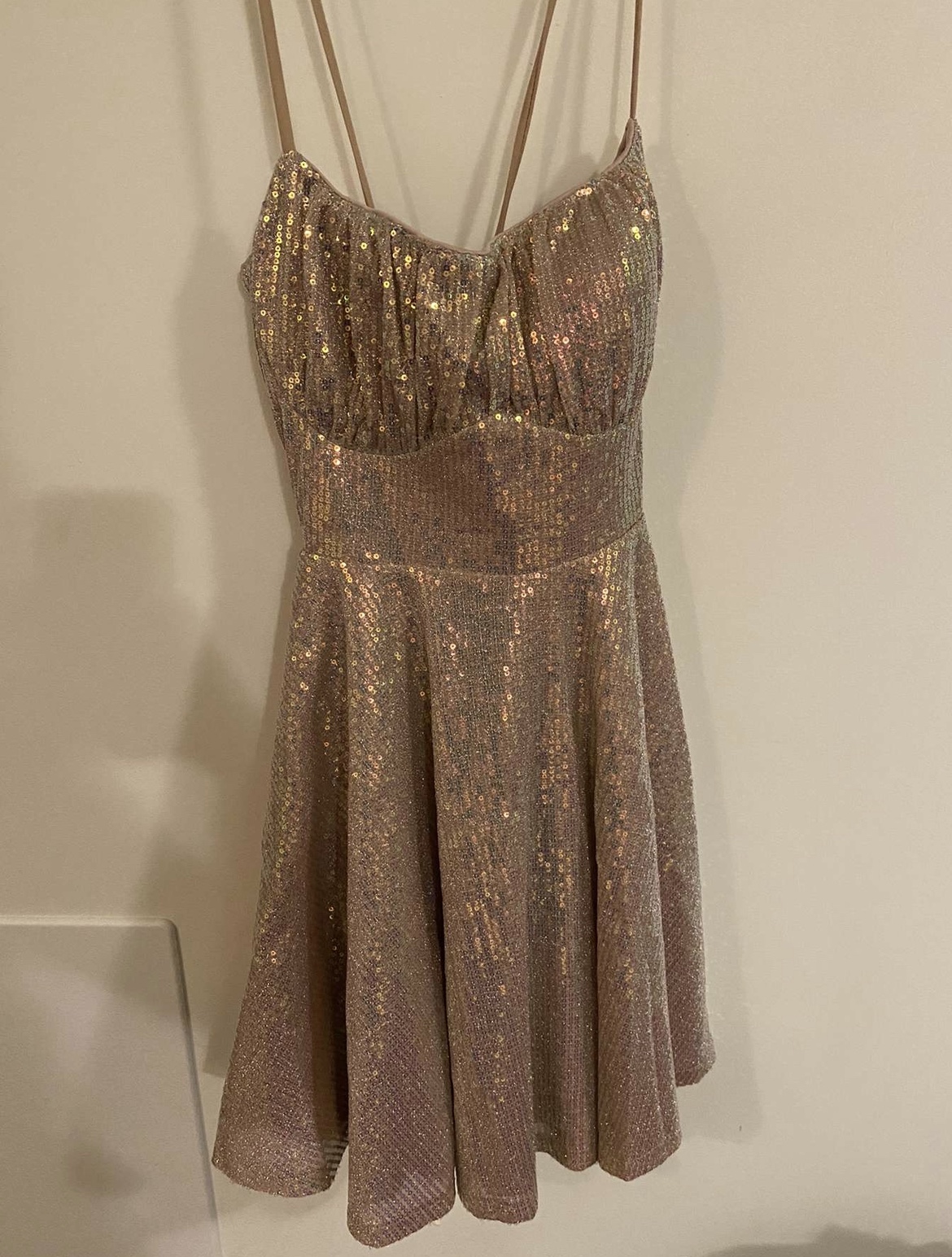 NEW Privy Womens Latte Danity Metallic Mini Dress, Sz M image indicator(3)