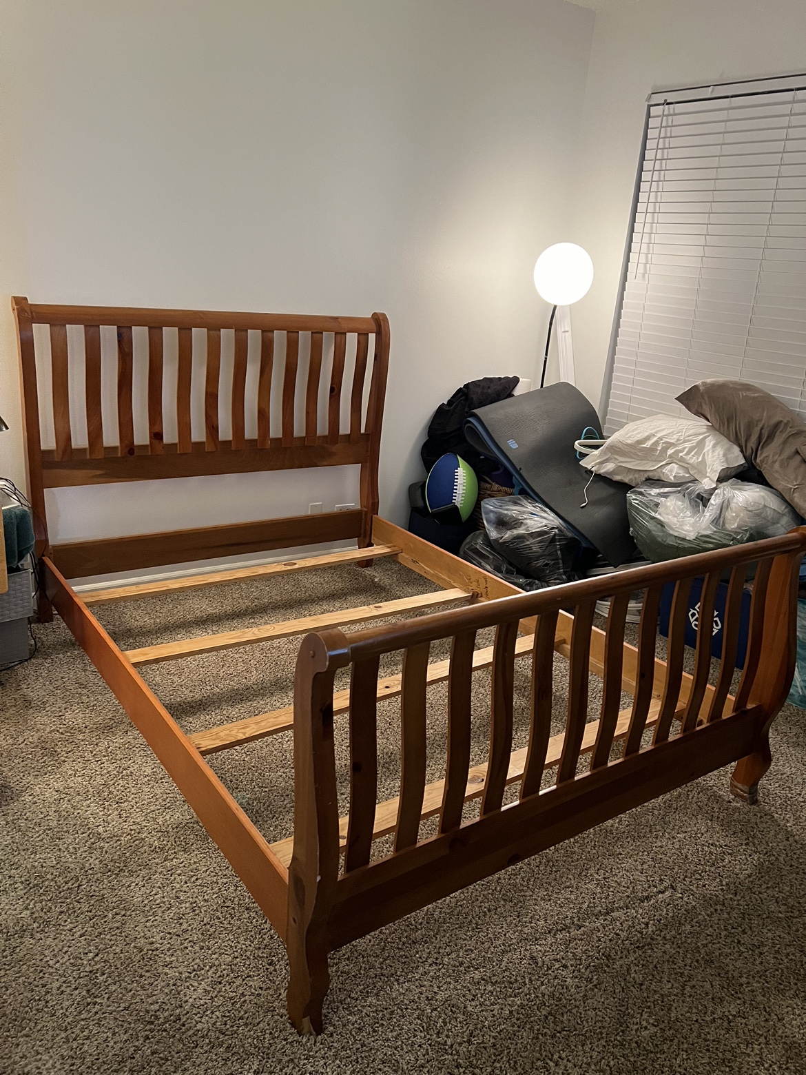 Queen Size BedFrame -Sleigh Style headboard/Footrest-38 - photo 4