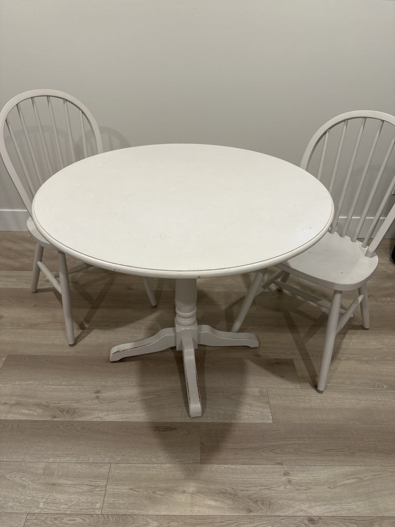 White Table and Two Chairs