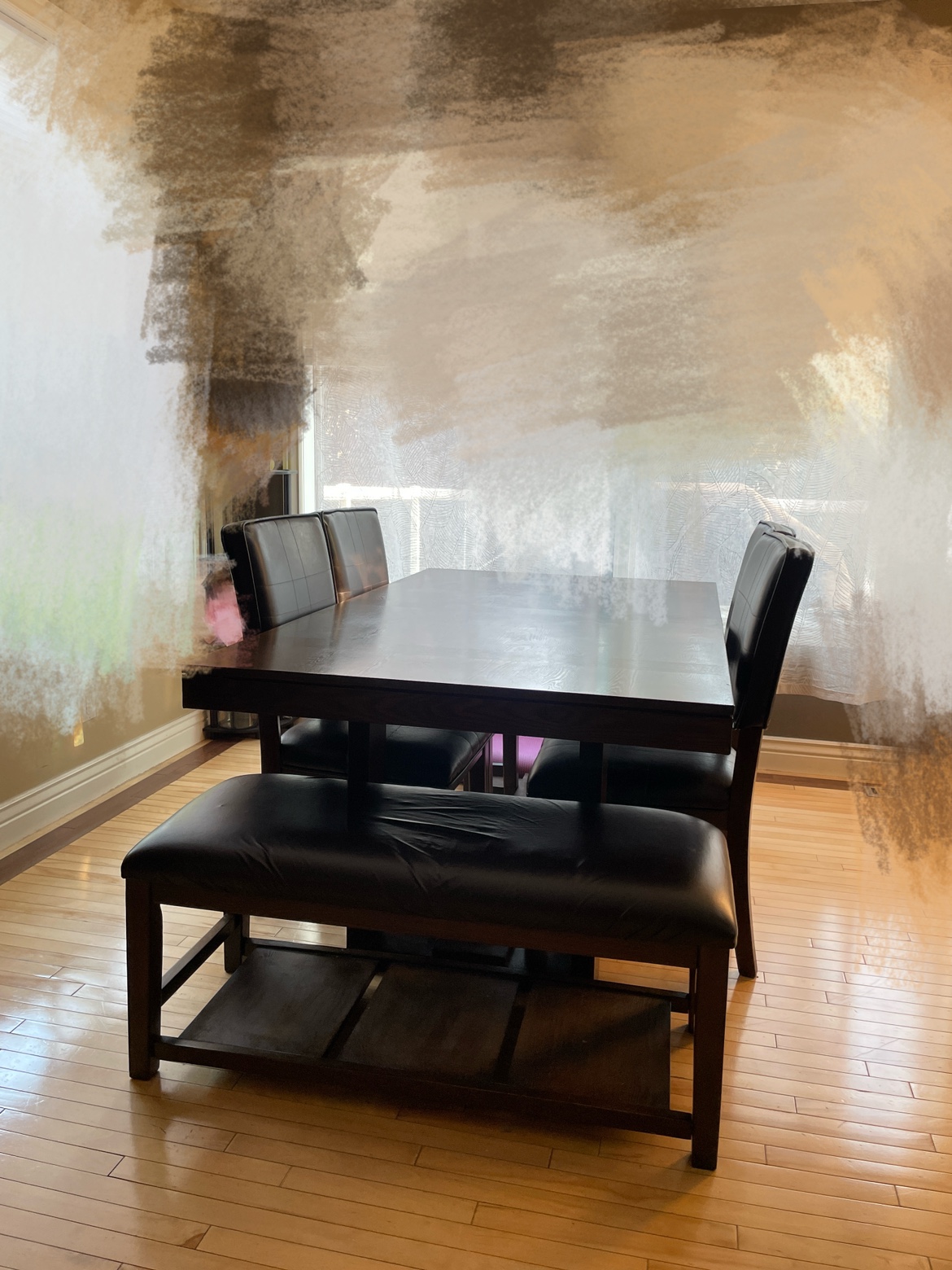 Dining Table ➕4 chairs ➕1 Bench, pick up in NW Calgary (Tuscany) - photo 2