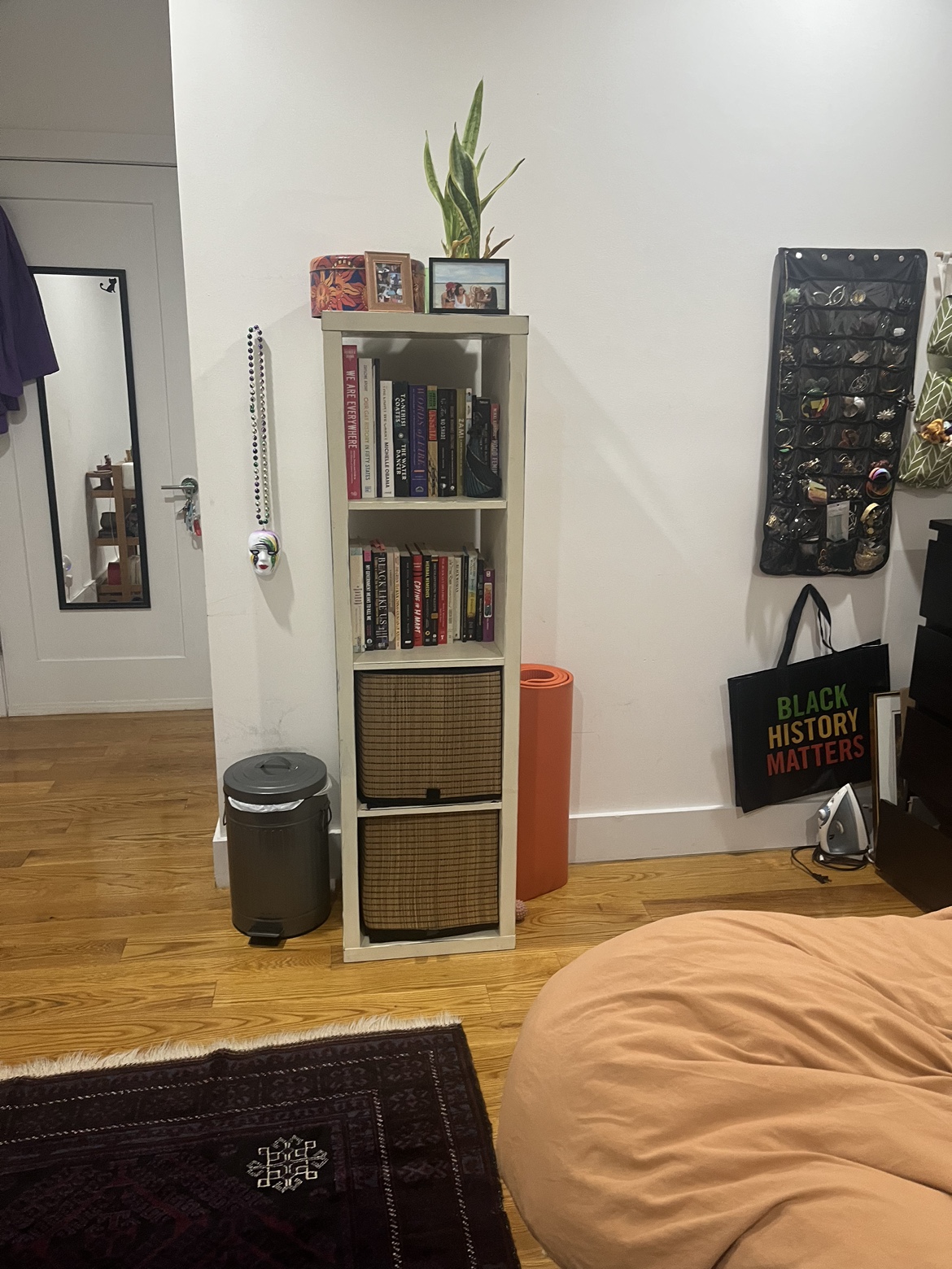 white bookshelf