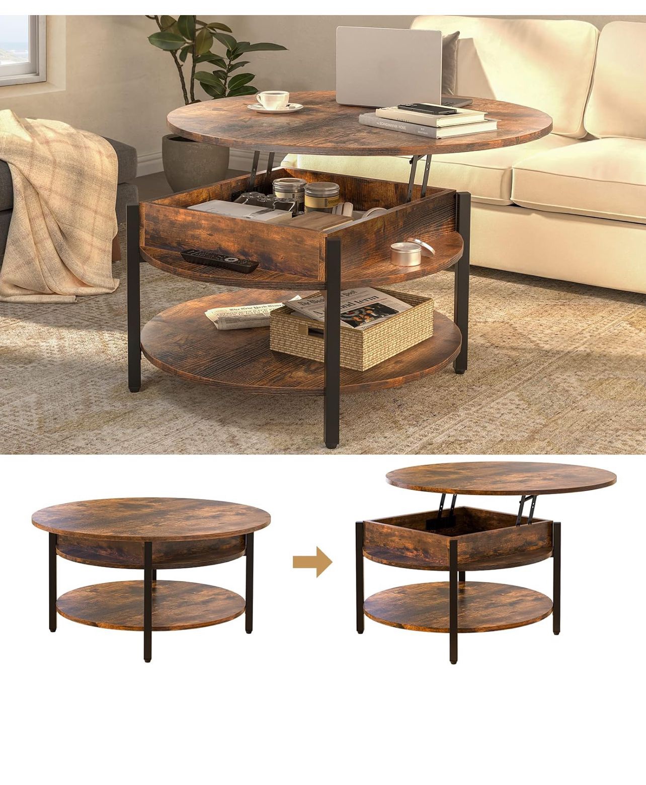 Antique round coffee table