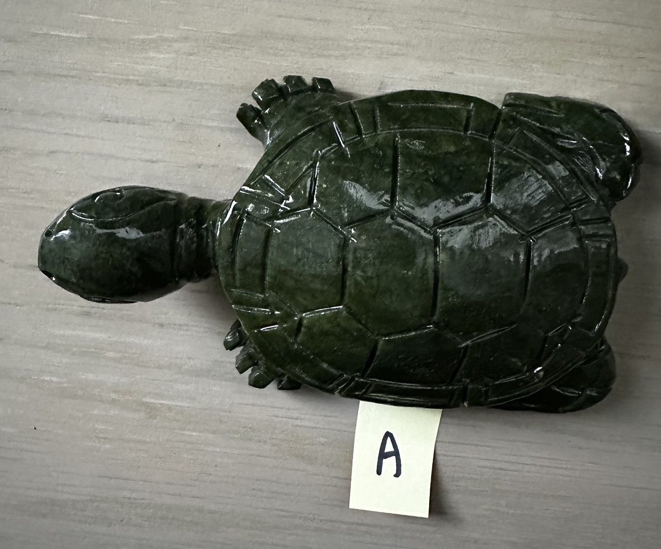 Dark Green Jade Stone Turtle  ⚽️⚽️ for home decoration image indicator(3)