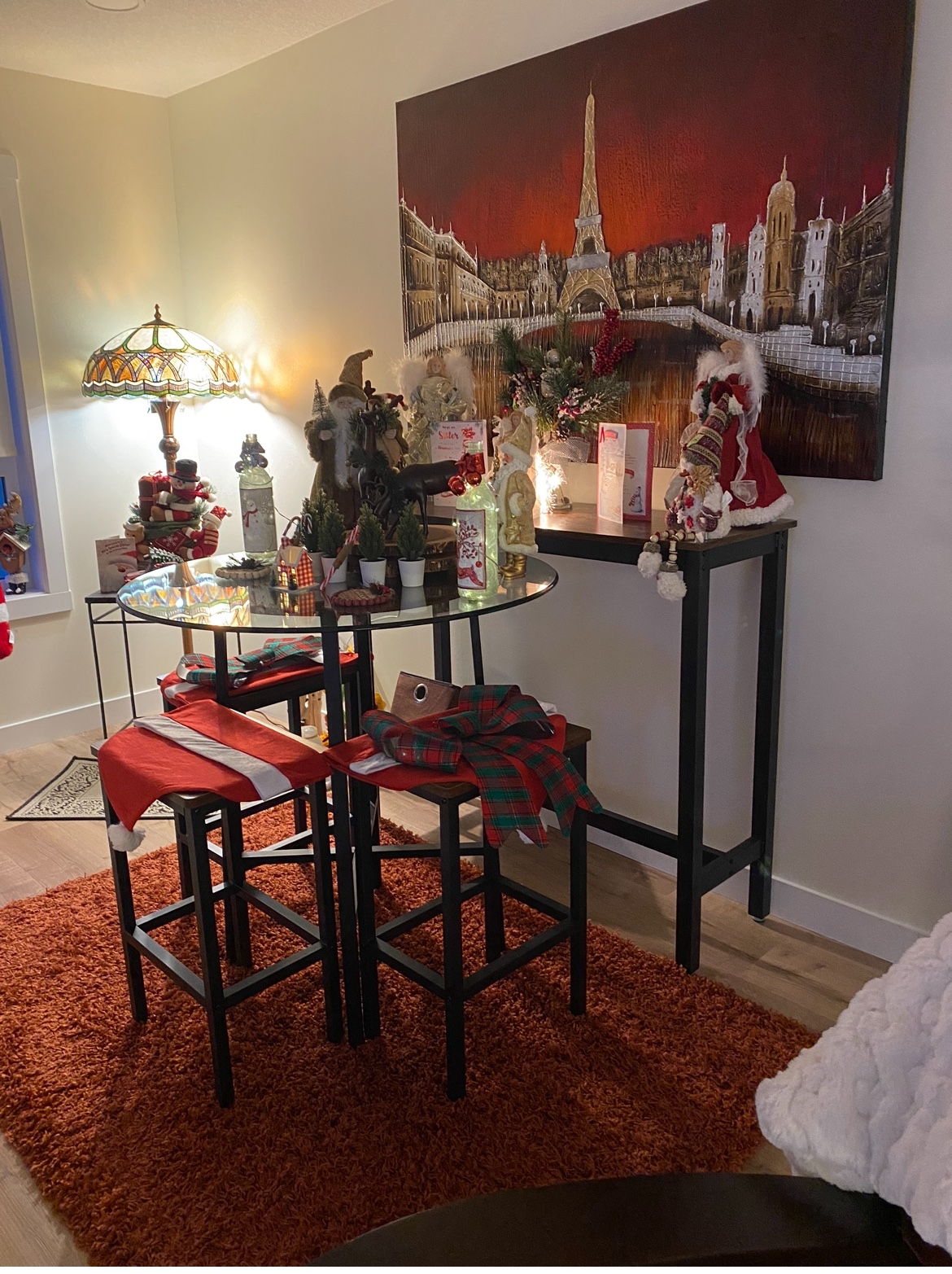 Vasagle  bar height table 4 stools & serving table - photo 4