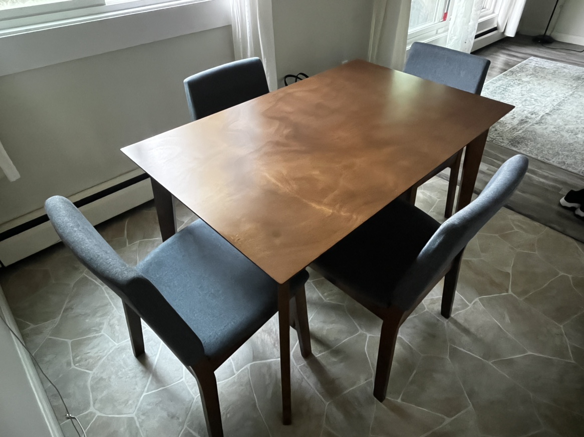 Dining table and chairs