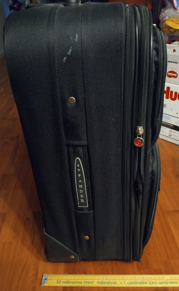 Luggage/suitcase (black, two wheel, 35cm x 60cm x 26-29cm) image indicator(3)