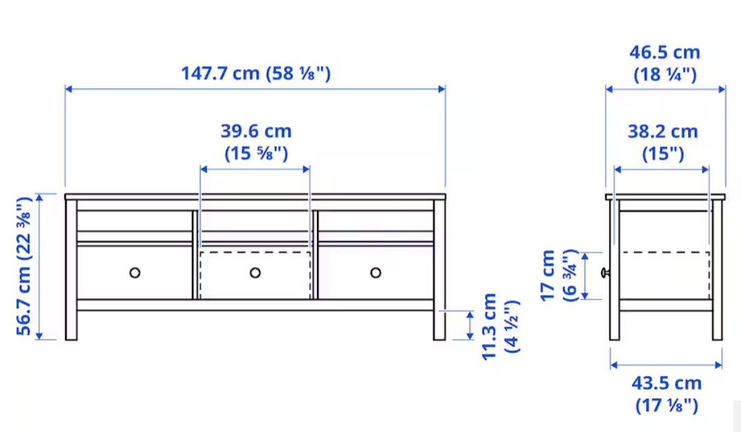 HEMNES TV bench, white stain - photo 5