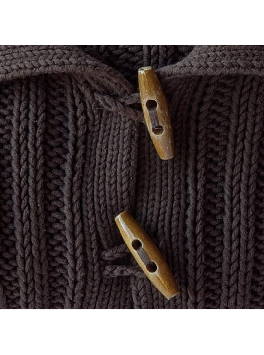 Cotton Fisherman Knit Cardigan w Wooden Toggles Youth Medium image indicator(3)
