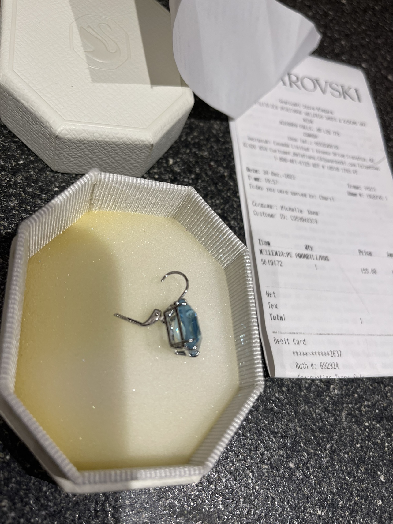 Swarovski aqua earrings - photo 2