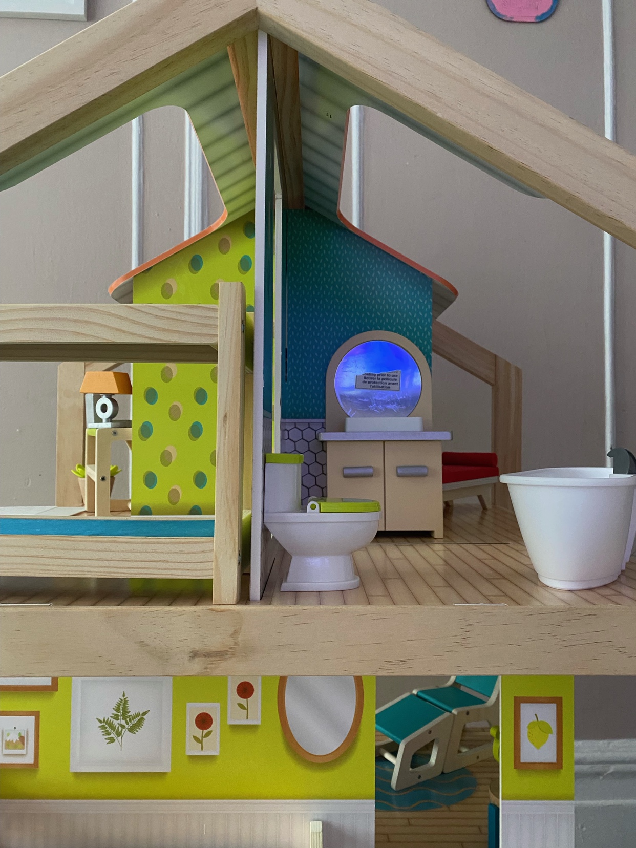 KidKraft Stylish Mansion Wooden Dollhouse with Wheeled B image indicator(8)