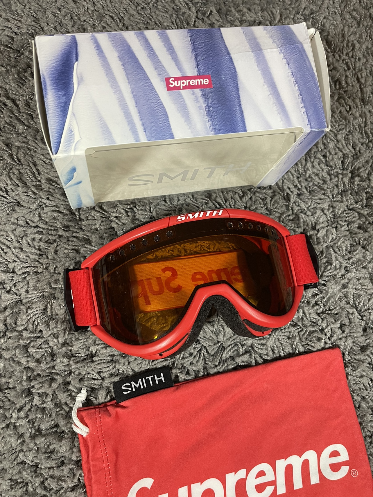 2015FW Supreme x Smith Cariboo OTG Ski Goggle Red image indicator(2)