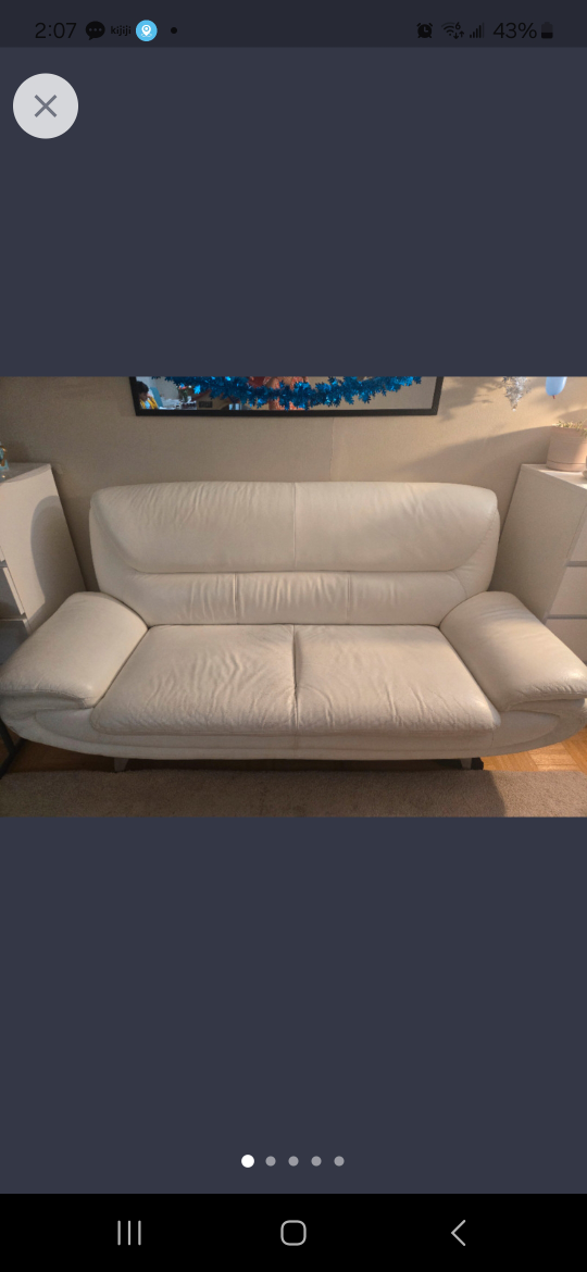 White Leather Sofa set from Brick