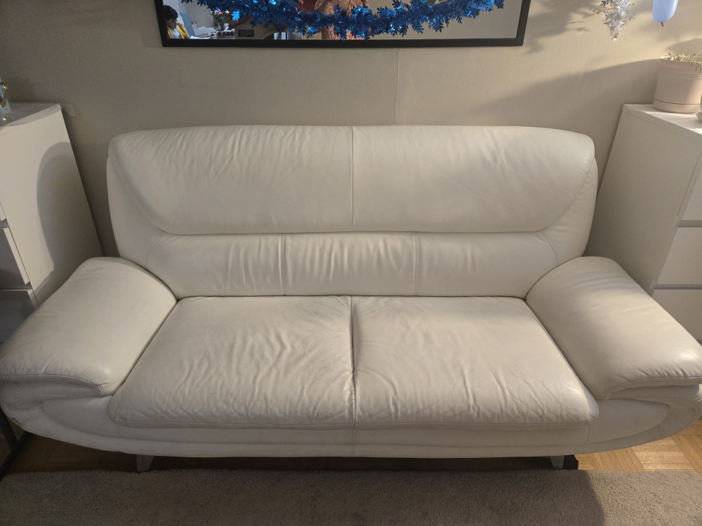 White Leather Sofa set from Brick - photo 2