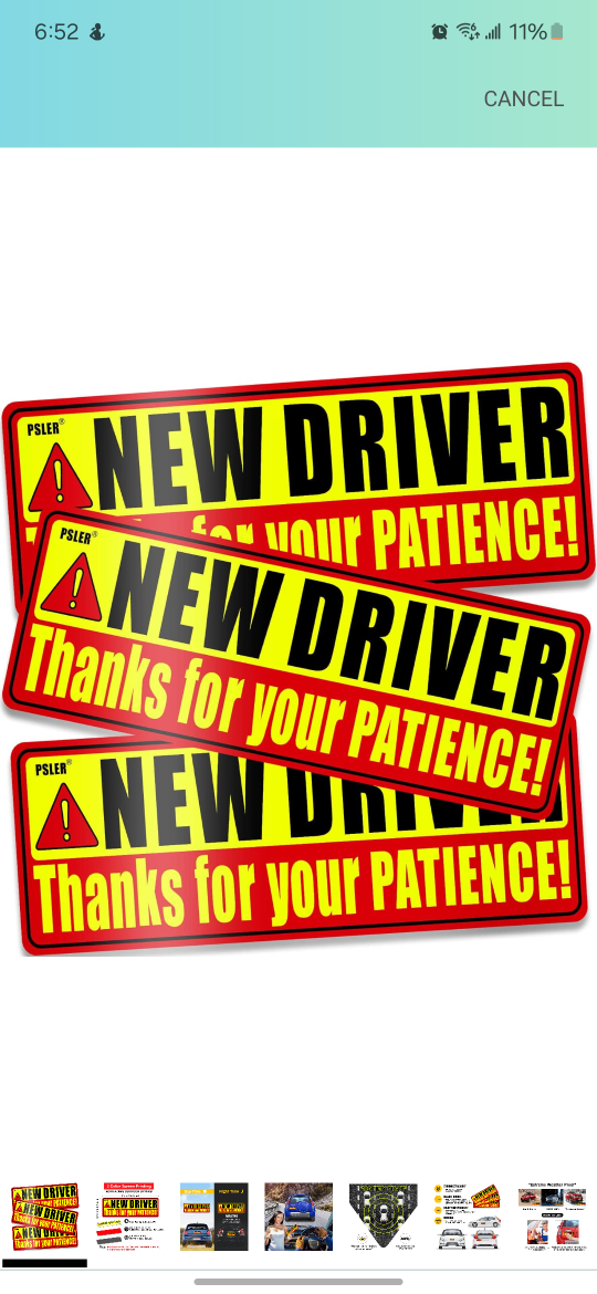 New driver magnetic sign for car