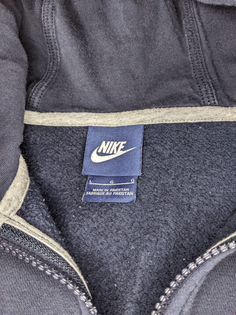 ⚽ Nike Y2K Small Swoosh Large Zip Hoodie Sweatshirt Navy image indicator(3)