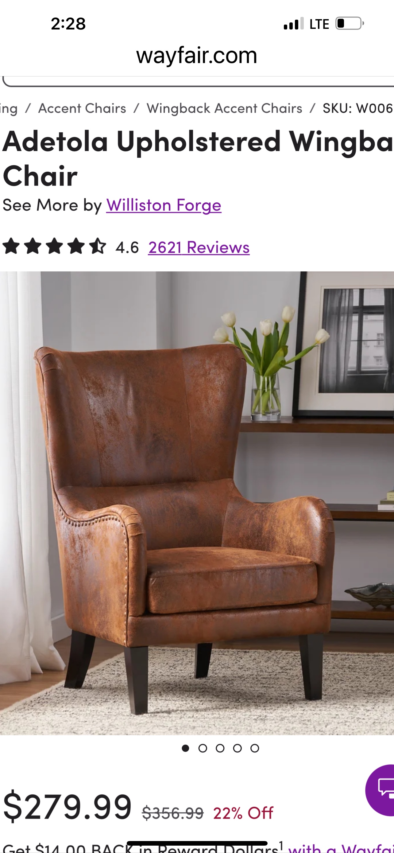Wing back chair - photo 2