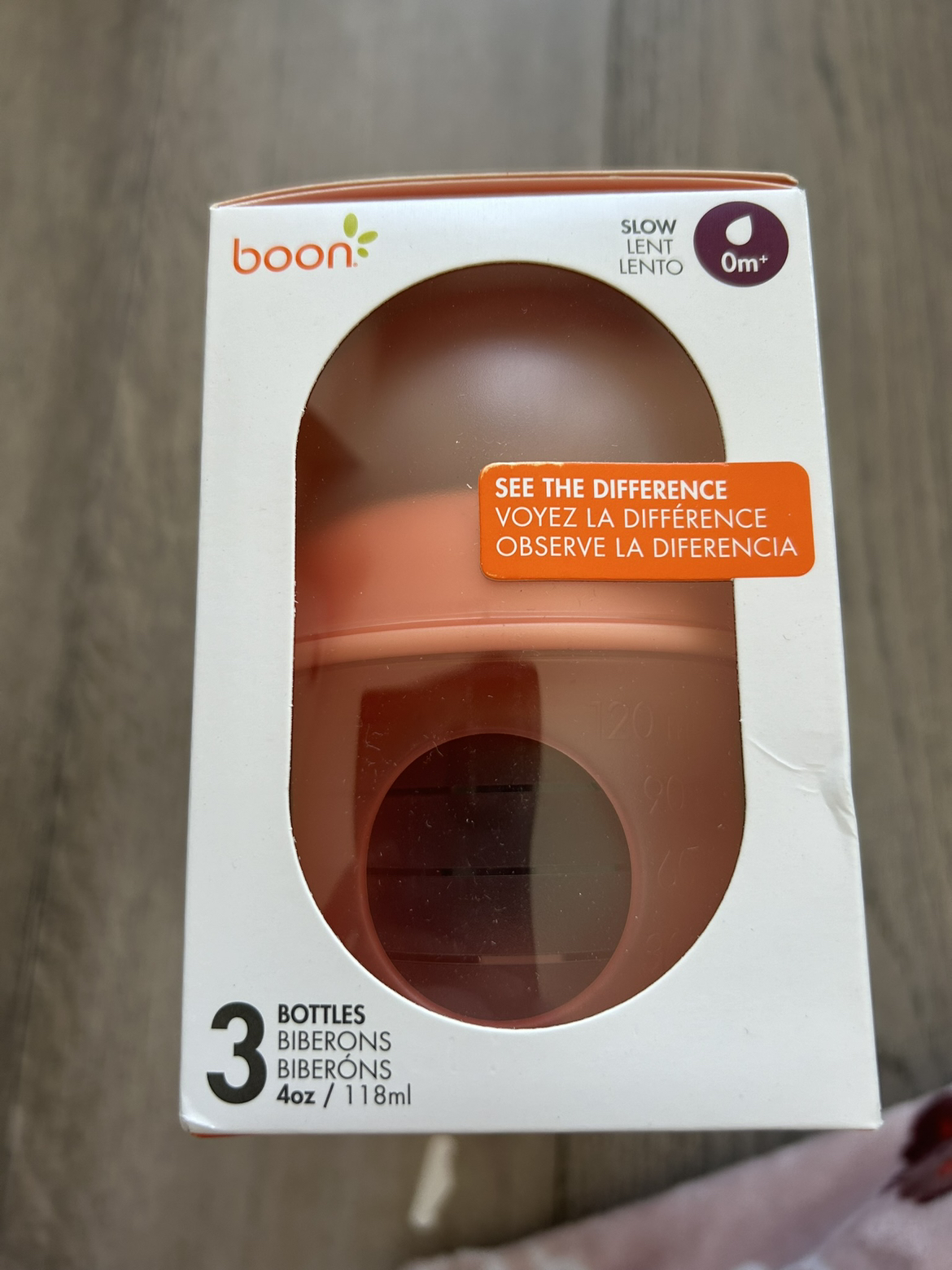 Brand New Boon Nursh Bottle 4oz 3 Pack Mint/Cantaloupe/Navy image indicator(3)