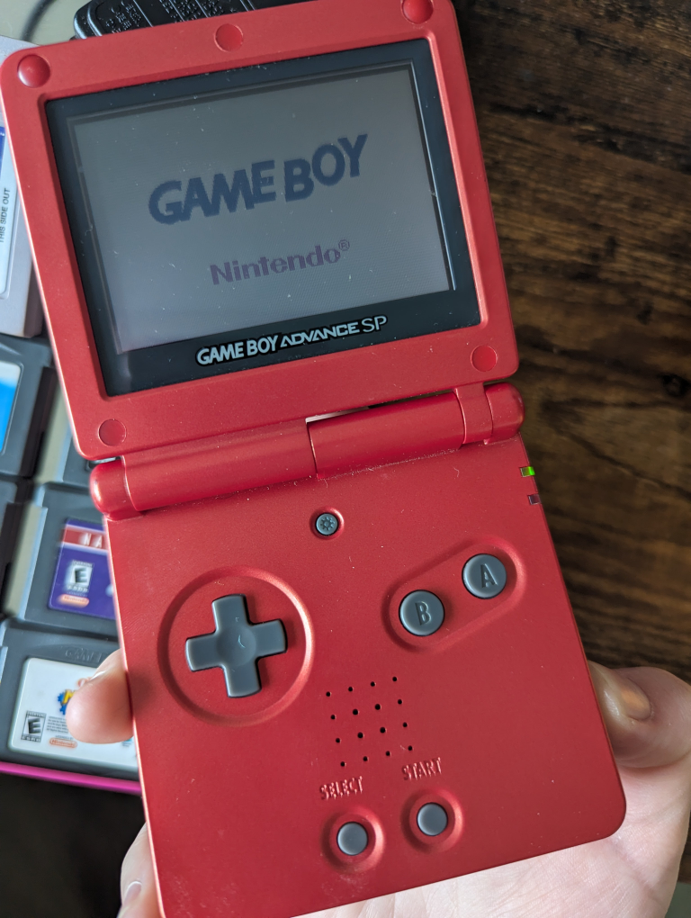 Game Boy Advance SP with Games