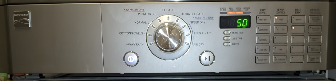 Kenmore dryer (796.80776900) based off LG - photo 3