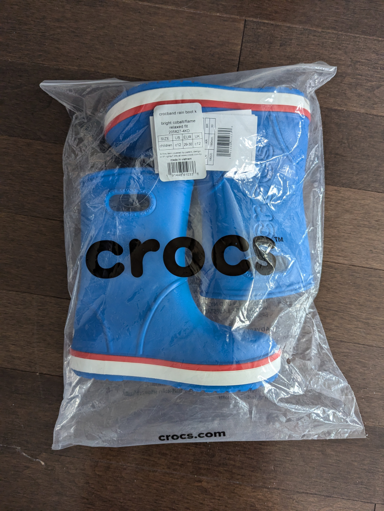 ⚽Brand New Crocs Kids’ Crocband Rain Boots - Size 12⚽ image indicator(4)