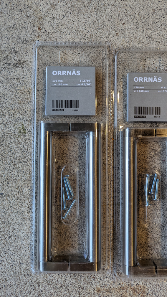 IKEA ORRNAS 170mm -6 11/16" Stainless Steel Handles - photo 2