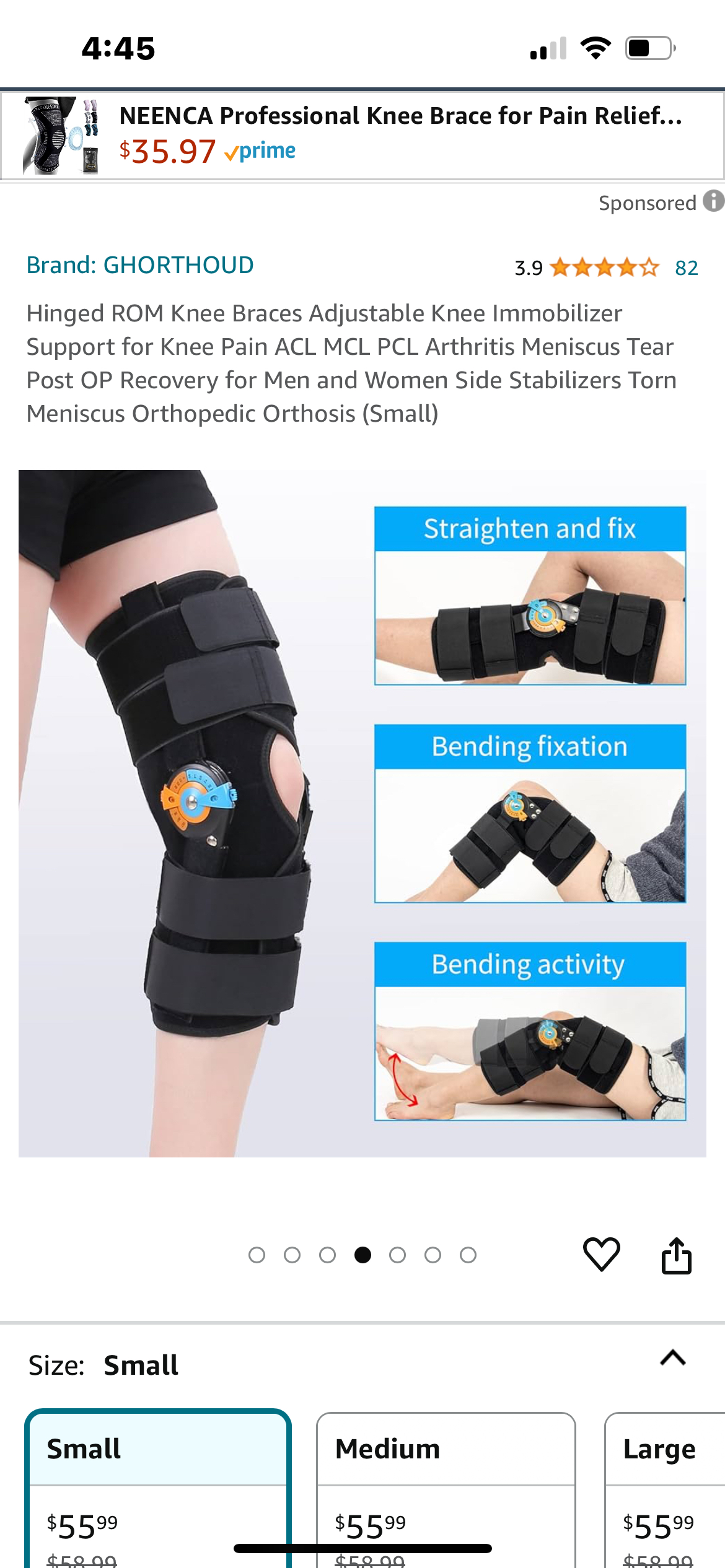 Hinged ROM Knee Braces Adjustable Knee Immobilizer image indicator(4)