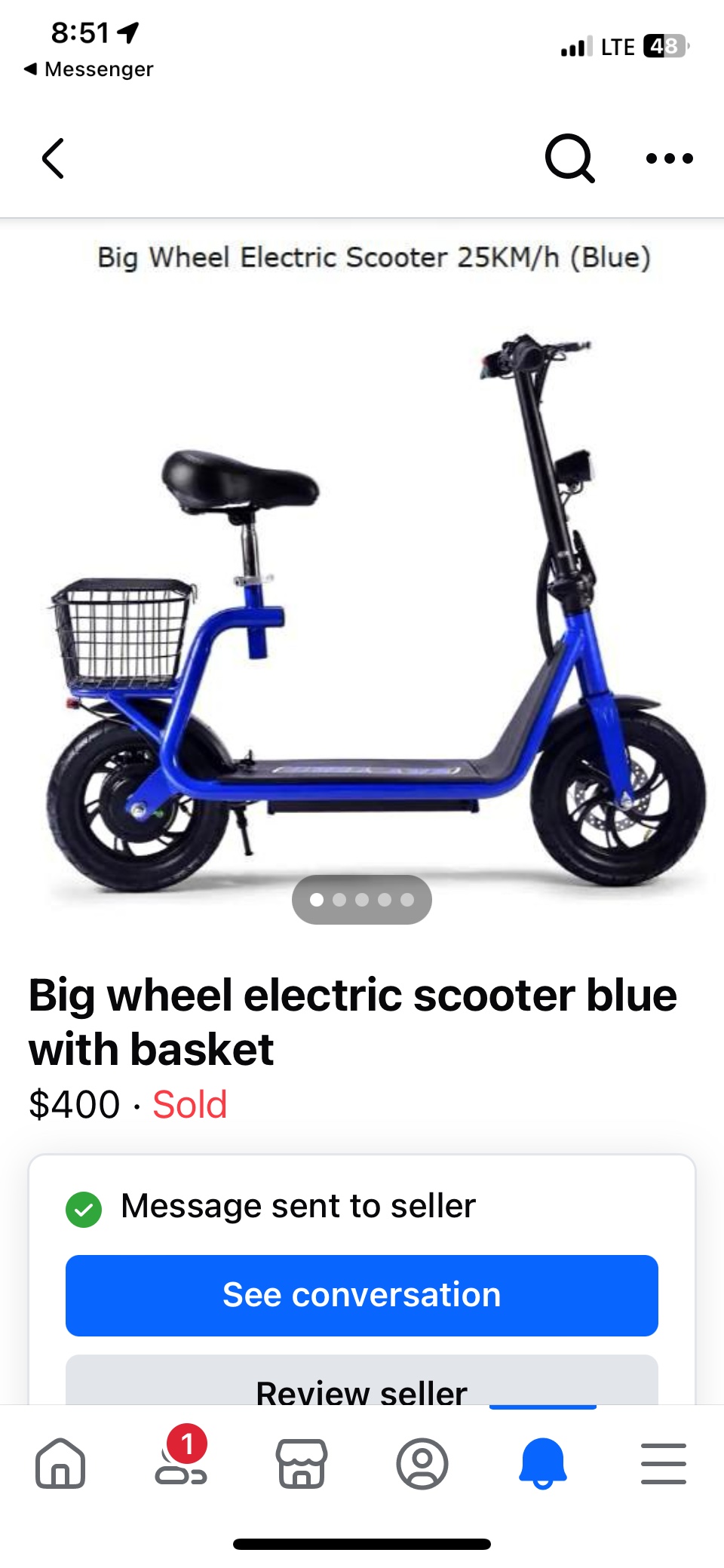 E-Scooter - H08 500w 36V near new $400