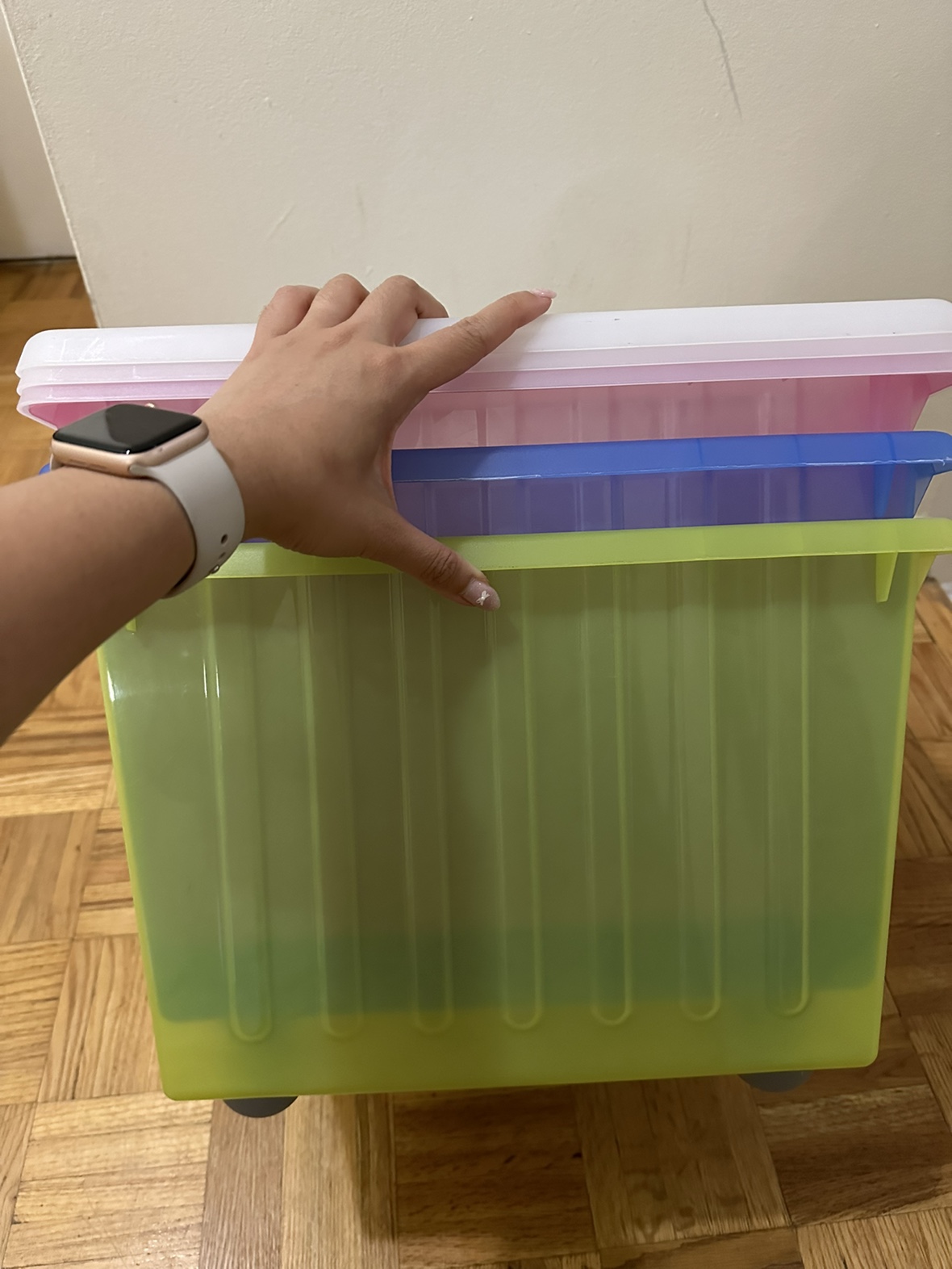 Storage crates - Ikea vessla with lids , must take all 3