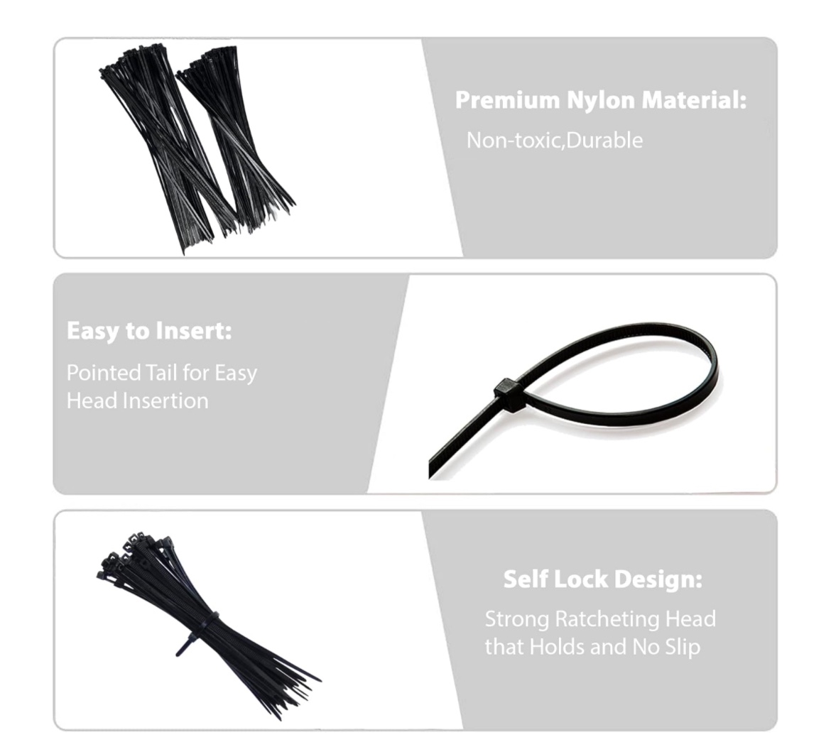 Pack of 600 Pieces, Cable Ties, Zip Ties image indicator(3)