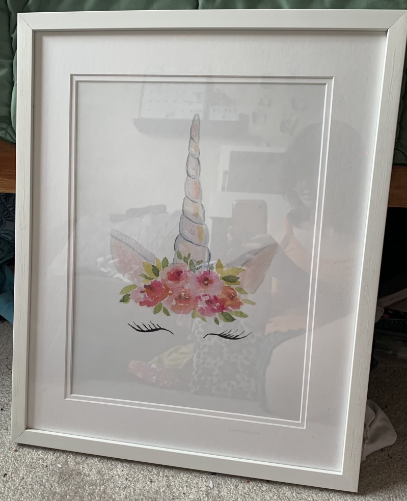 Framed Unicorn Print - $10