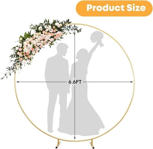 New Snowtaros 6.6FT Round Backdrop Stand, Balloon Arch Stand - photo 2