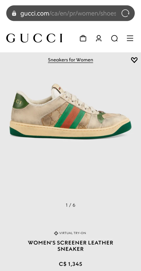 Gucci women's sneaker image indicator(9)