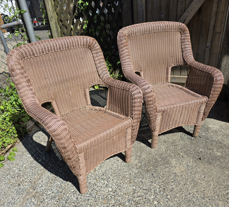 Hampton Bay Resin wicker chairs (pair)