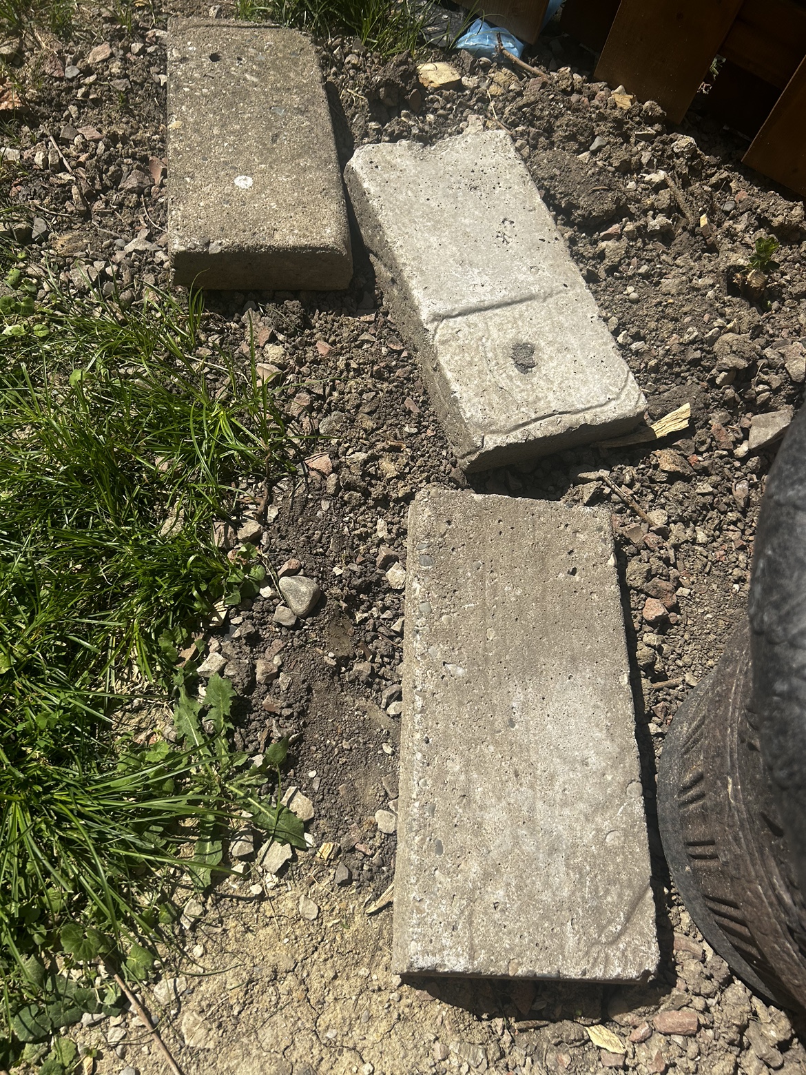 3 cement blocks