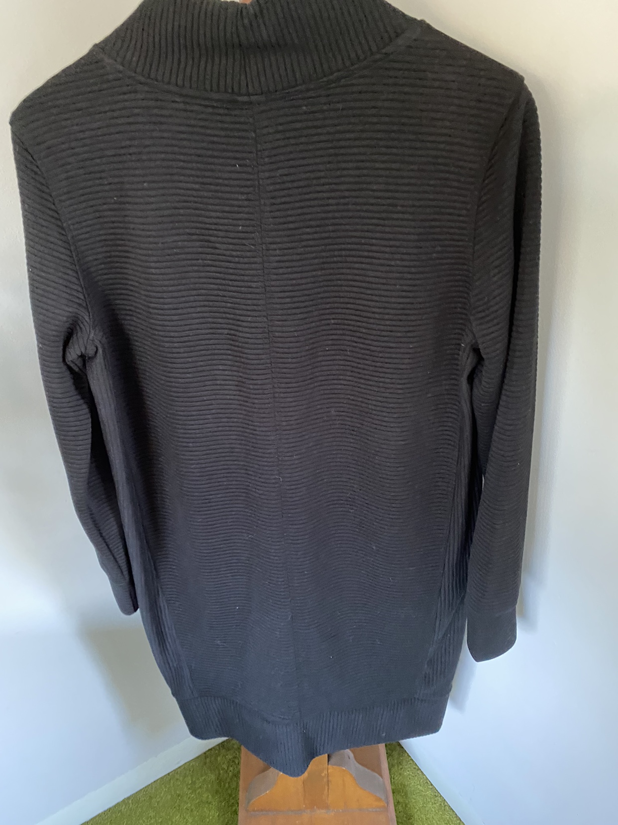 Black tunic length dress - striped