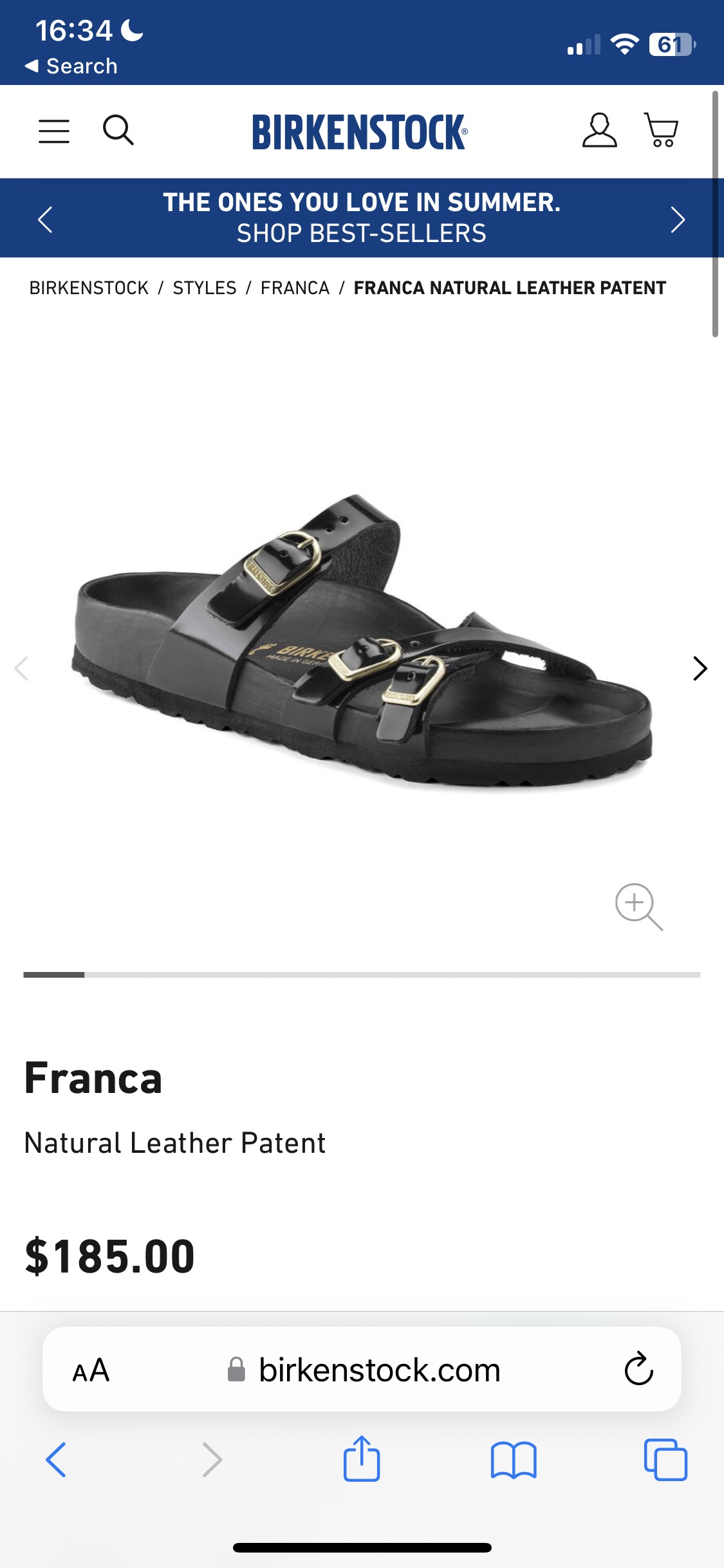 Birkenstock Franca Natural Leather Patent Sandals image indicator(3)