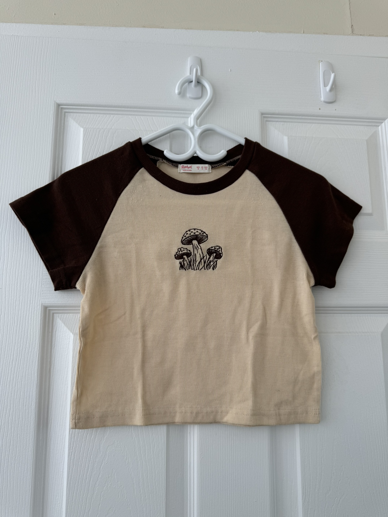 brown mushroom crop top