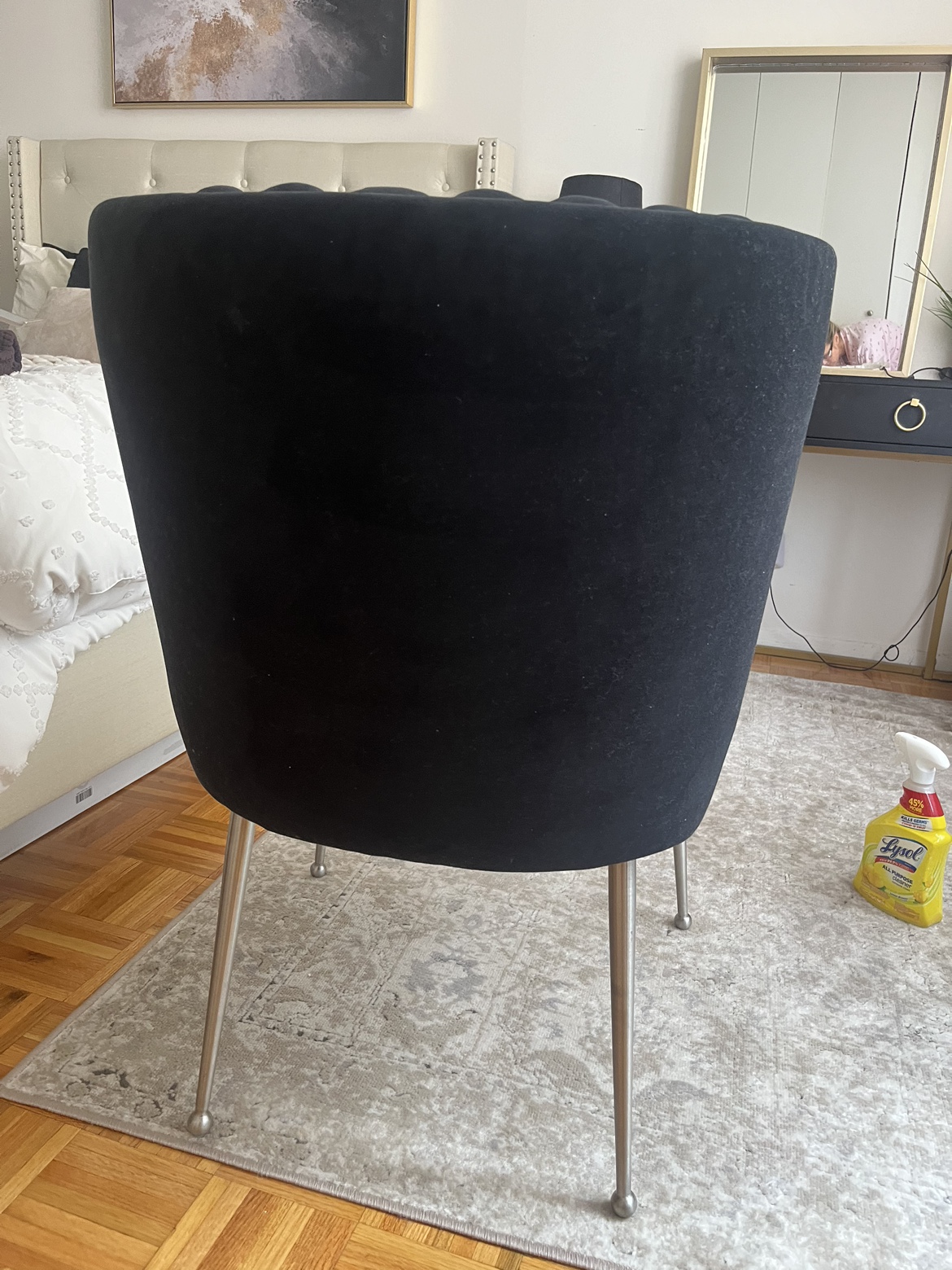 Black Velvet Accent Chair - photo 2
