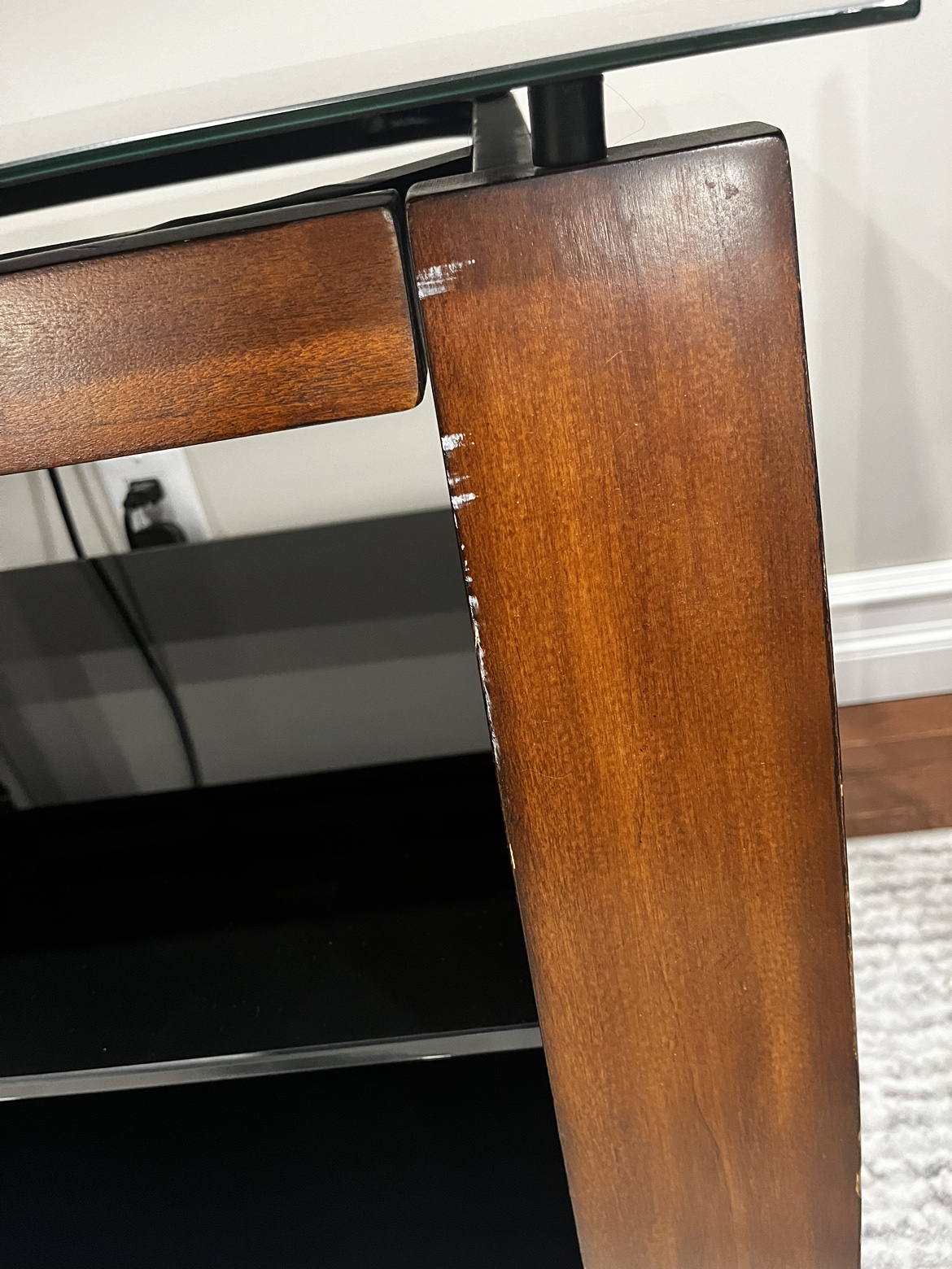 TV stand with mount + glass shelves - photo 5