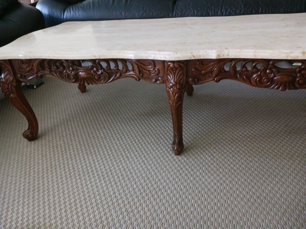 Classic 54" marble coffee table