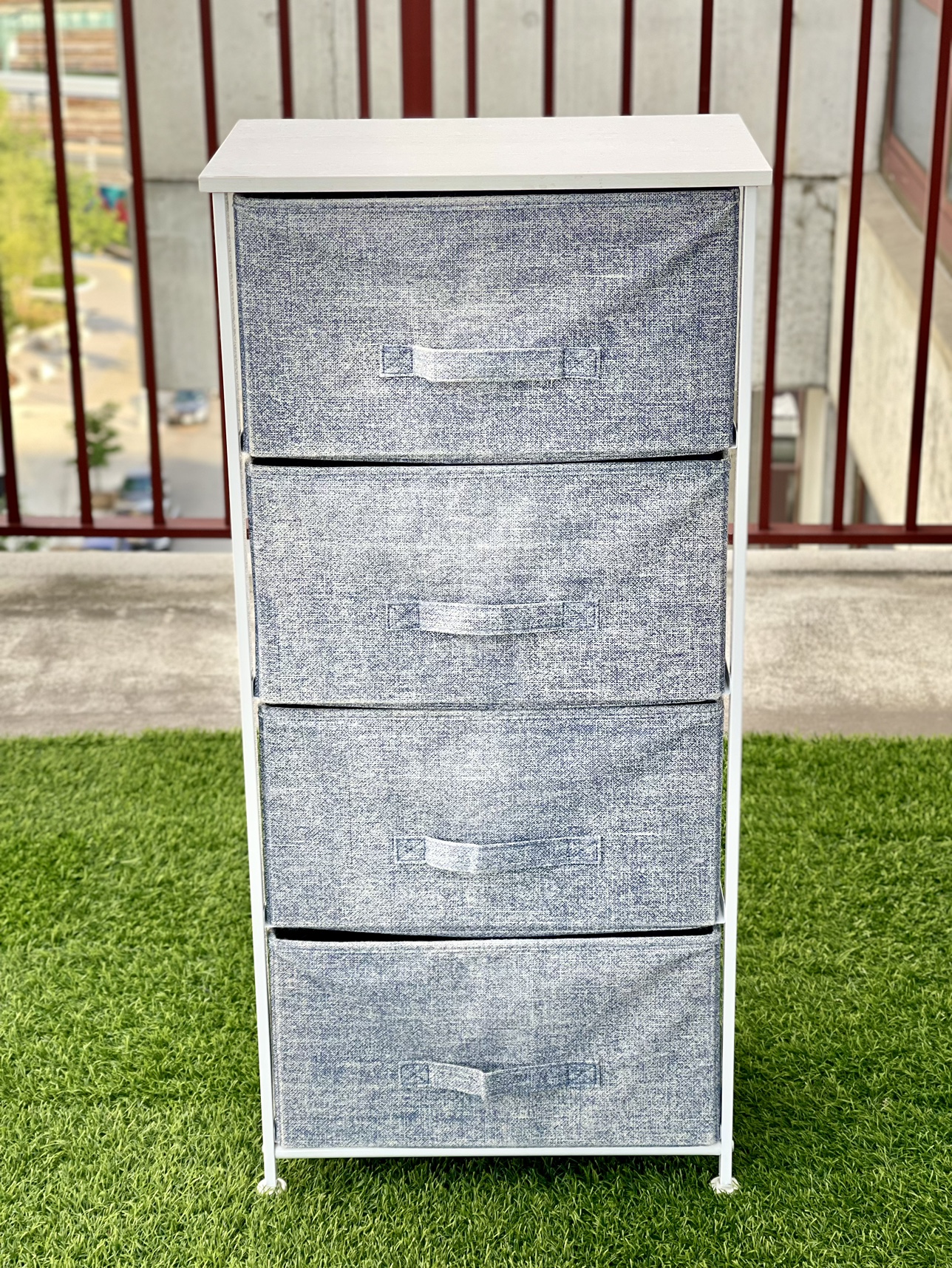 Tall Dresser Storage Tower Stand with 4 Removable Fabric Drawers