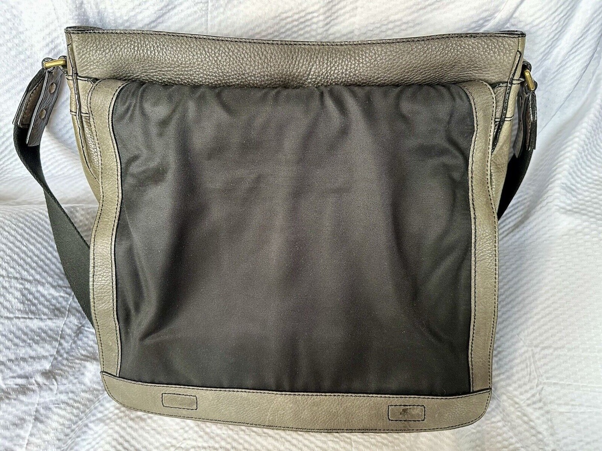 Coach Bleecker Legacy Leather Messenger Laptop Bag Gray image indicator(7)