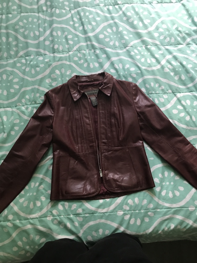 Banana republic burgundy leather jacket