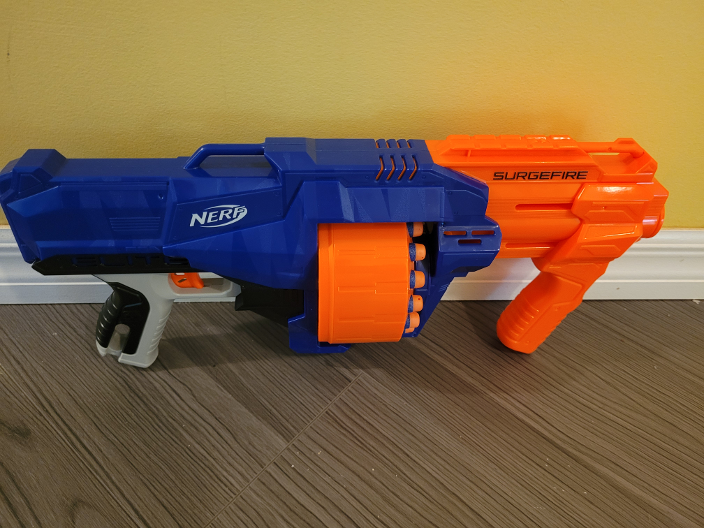 NERF Elite Surgefire Gun Blaster with 15 Rounds Rotating Drum thumbnail
