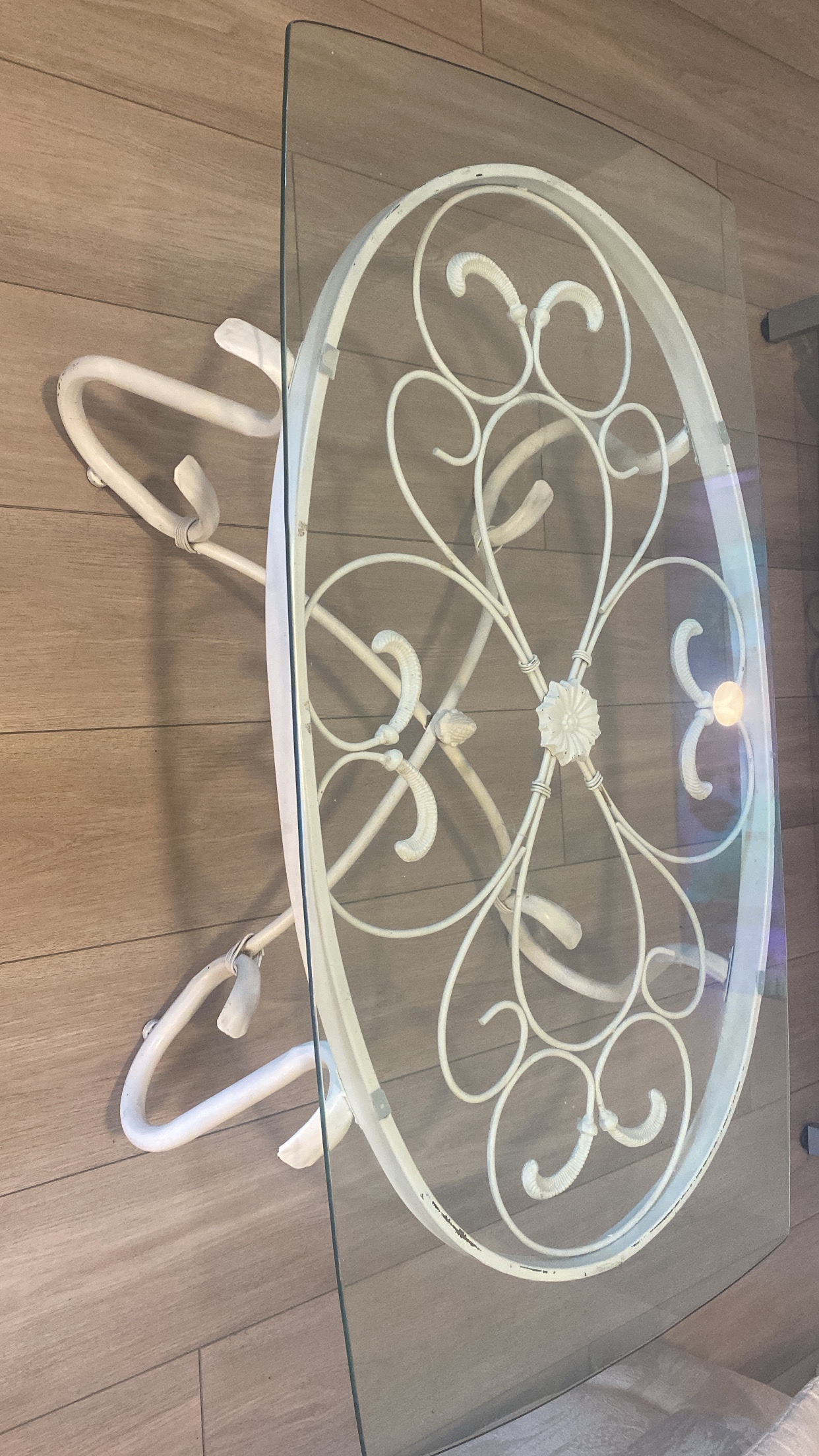 Ornate Glass and Metal Coffee Table - photo 2