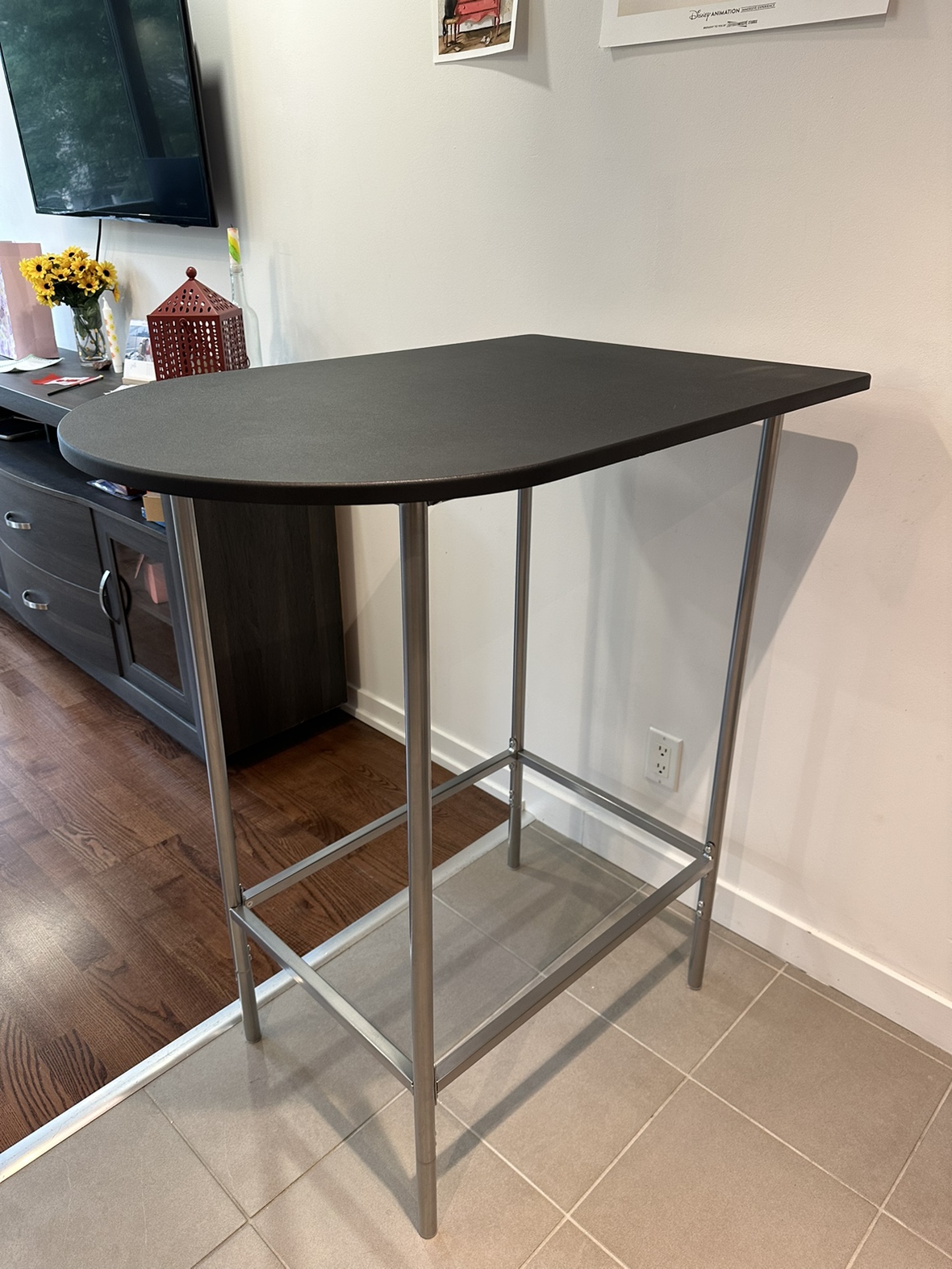 Bar Table, serves as standing work desk